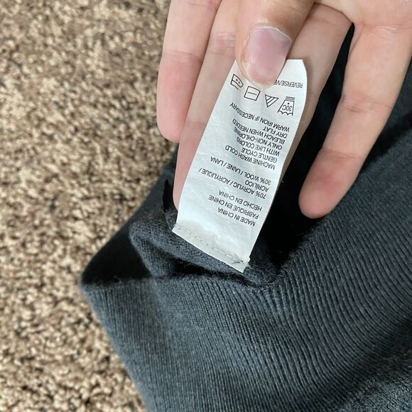 Vintage IZOD Wool Blend V Neck Sweater Pull Over Size XXL Gray Grey Minimalist - Picture 5 of 7